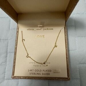 Olivia and Jackson Gold-Plated LOVE Charm Necklace - Gold